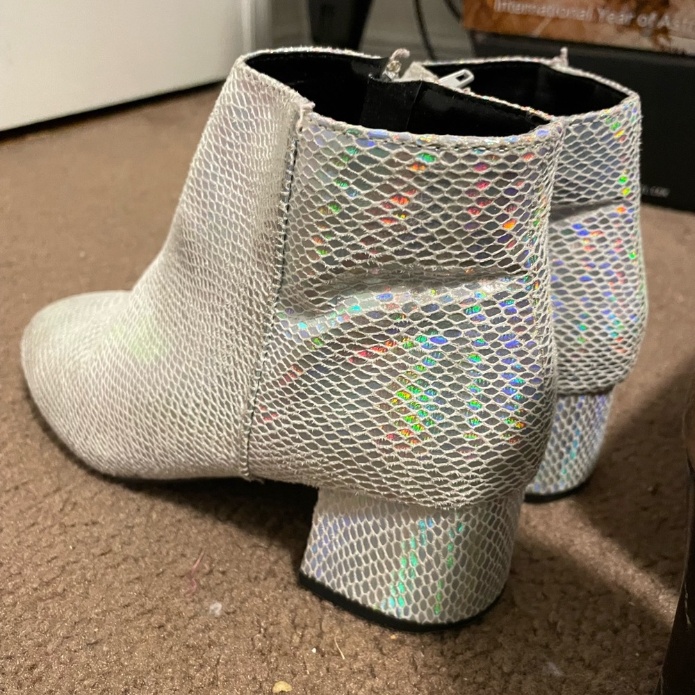 Holographic silver booties DOLLSKILL